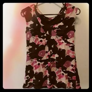 Women's Sleeveless Painted Blouse Size Medium